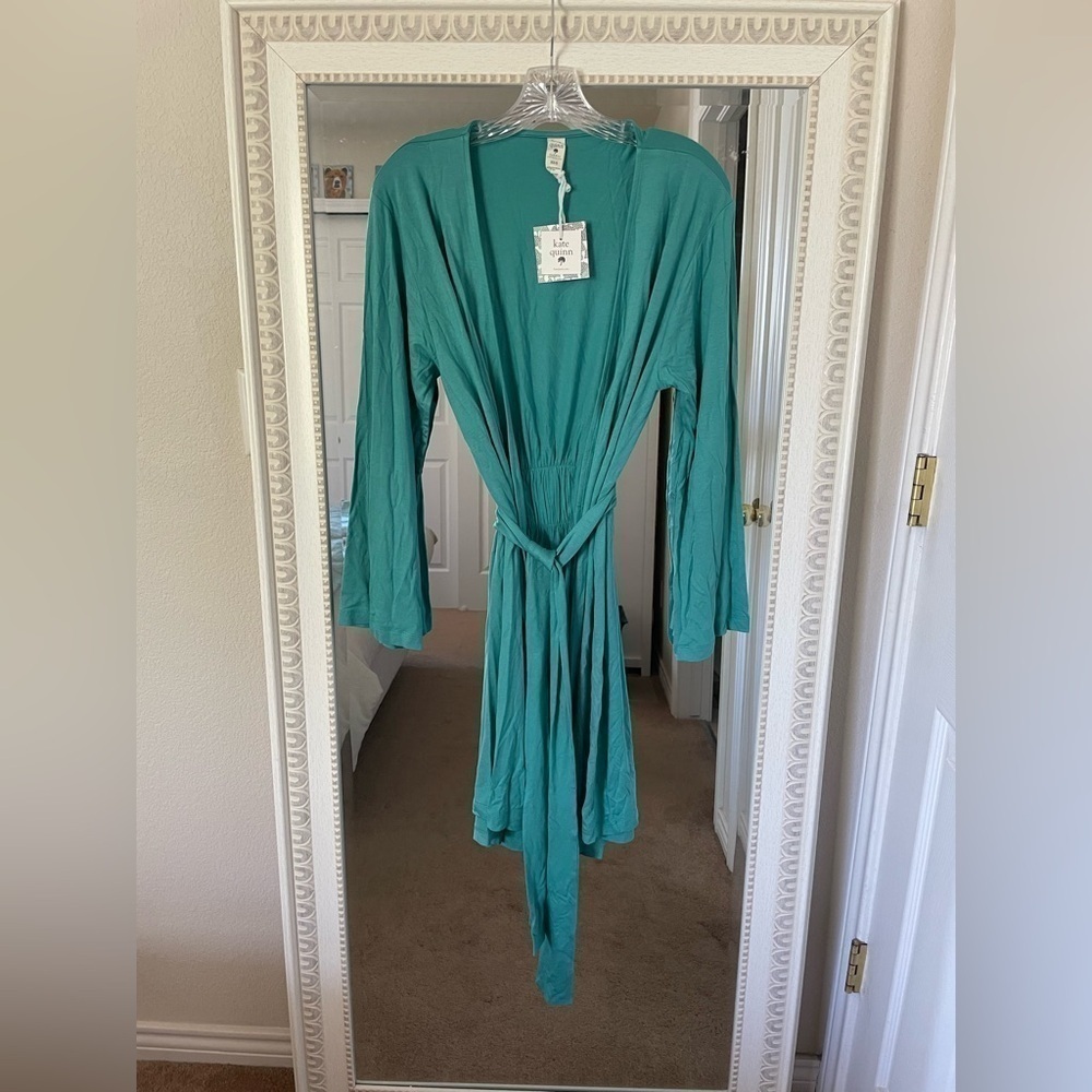 Kate Quinn Bamboo Robe Aqua